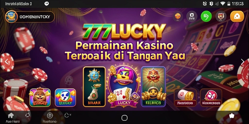 Tampilan gameplay seru di aplikasi 777LUCKY dengan beragam permainan Kasino.