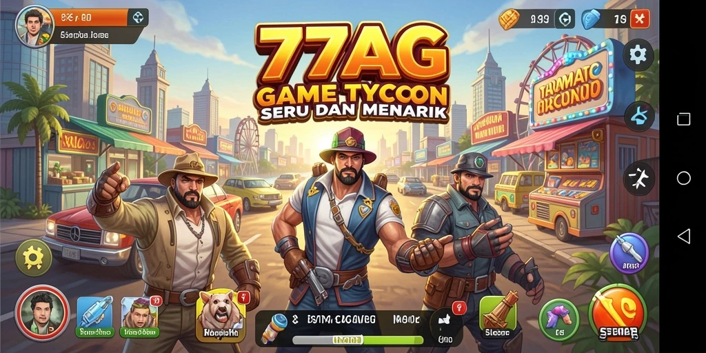 Screenshot gameplay 77AG menampilkan strategi bisnis yang cerdas.