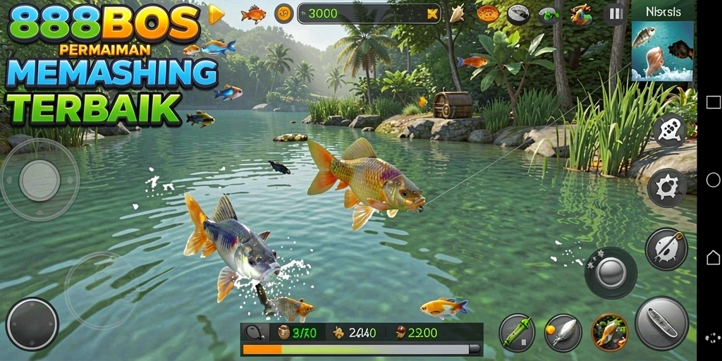 Screenshot gameplay 88BOS yang menunjukkan suasana memancing yang seru.