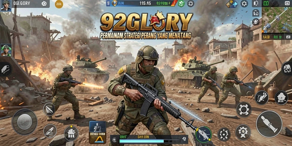 Tampilan menarik dari gameplay strategi dalam 92GLORY.