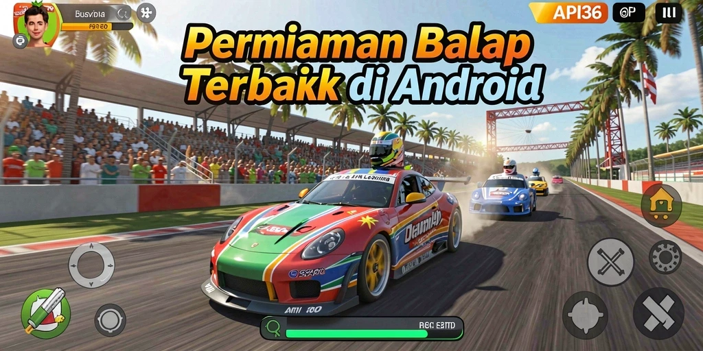Tampilan gameplay balap yang seru di API36.