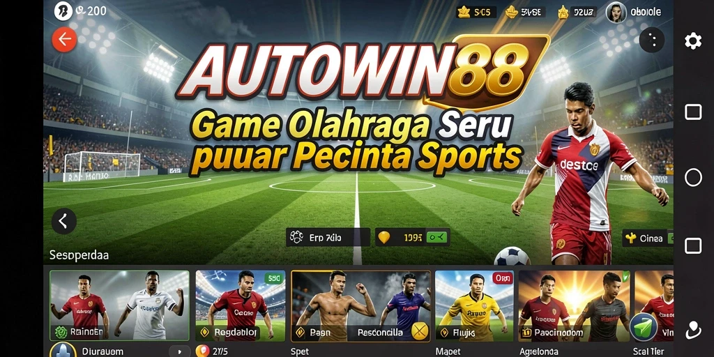 Tangkapan layar AUTOWIN88 menampilkan aksi seru di lapangan olahraga.