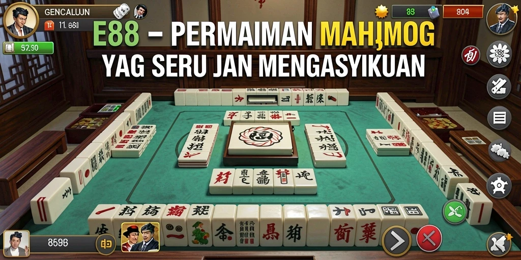 Screenshot permainan E88 menampilkan aksi seru permainan Mahjong.