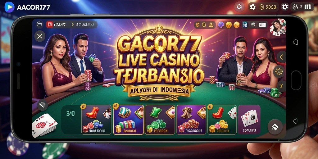 Ilustrasi menarik gameplay Live Casino di GACOR77.