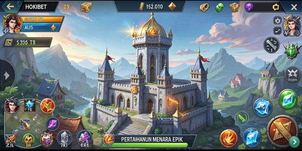 Tangkapan layar gameplay HOKIBET menunjukkan aksi Tower Defense yang mendebarkan.