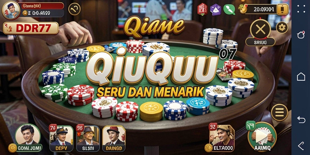 Tampilan antarmuka gameplay QiuQiu yang menarik di IDR77.