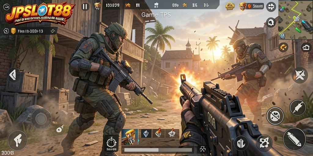 Tangkapan layar gameplay <strong>JPSLOT88</strong> yang menampilkan pertempuran intens dan grafis luar biasa.