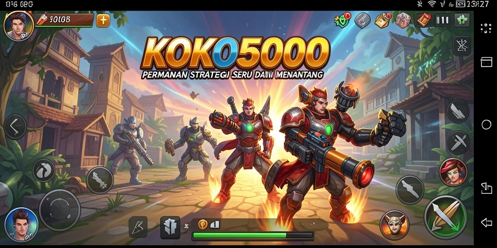 Screenshot KOKO5000 menampilkan gameplay strategi yang intens.