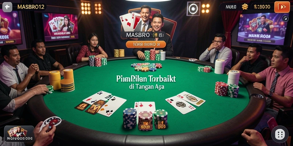 Tampilan screenshot <strong>MASBRO12</strong> menunjukkan aksi seru bermain Poker yang menggiurkan.