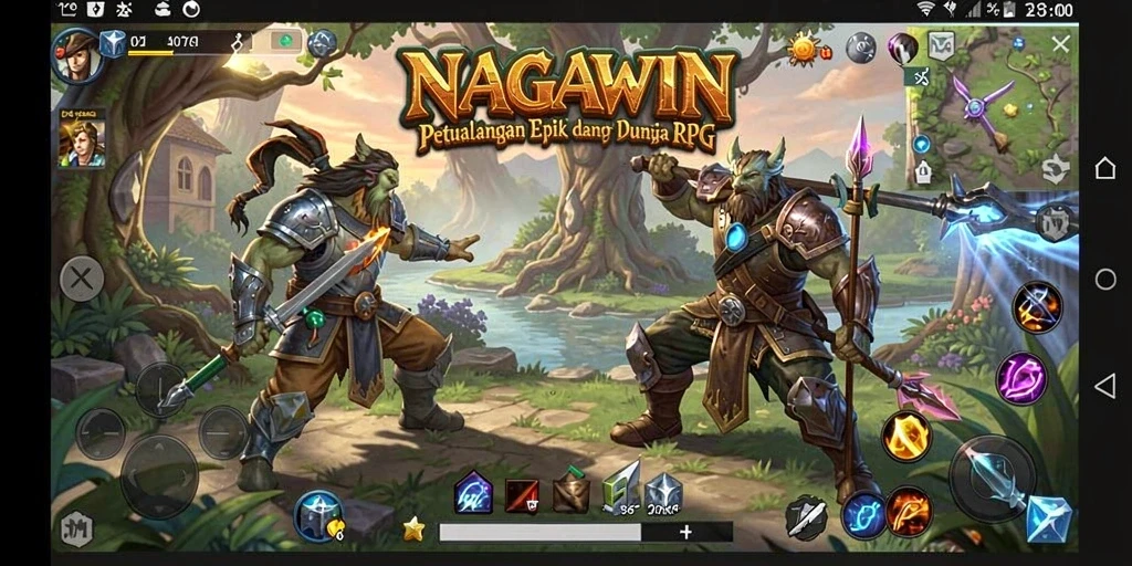 Gameplay seru NAGAWIN yang penuh petualangan RPG.