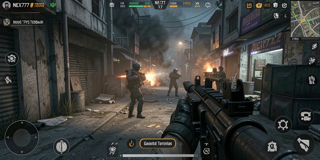 Gameplay seru NEX777 dengan aksi tembak-menembak yang mendebarkan.