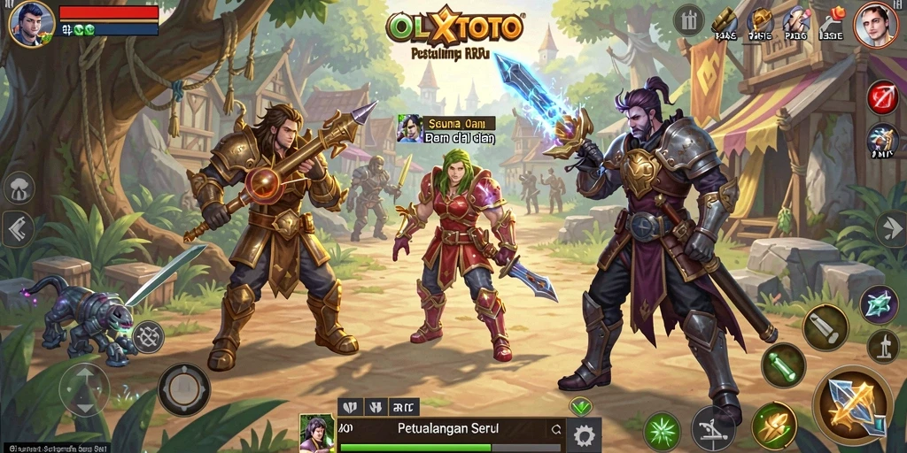 Tampilan permainan OLXTOTO dengan karakter dan lingkungan RPG yang menarik.