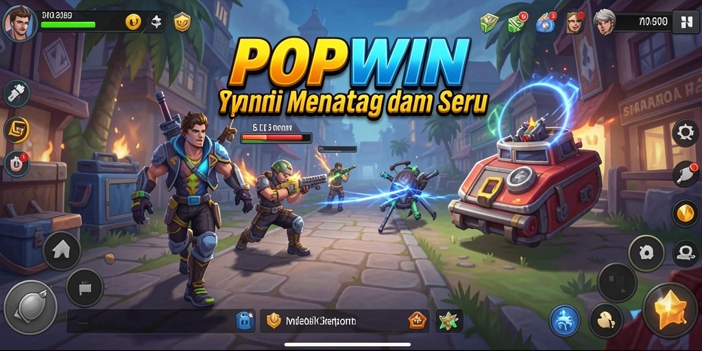 Tampilan gameplay menegangkan dan penuh strategi di POPWIN.