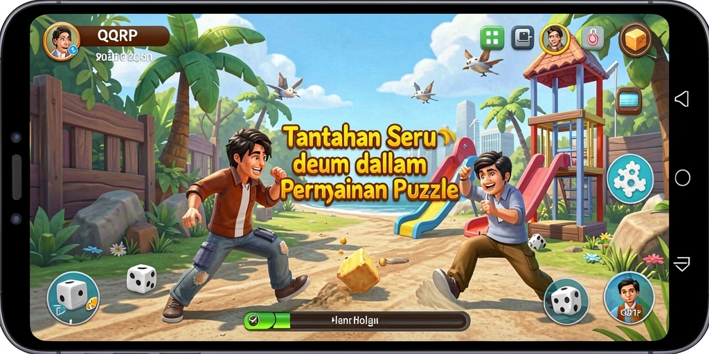 Tampilan gameplay seru dalam permainan Puzzle QQRP.