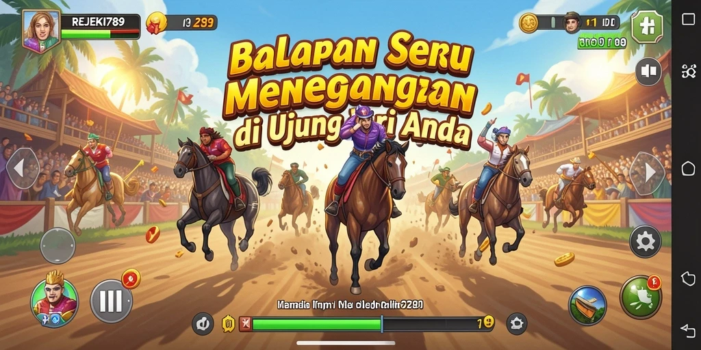 Gameplay balapan yang intens dan menegangkan di REJEKI789.