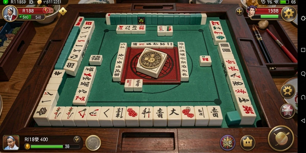Tampilan gameplay Mahjong yang seru dan berwarna-warni.