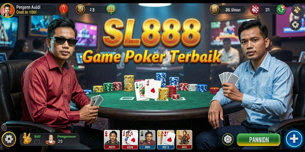 Tampilan gameplay SL888 yang mendebarkan dalam permainan Poker.