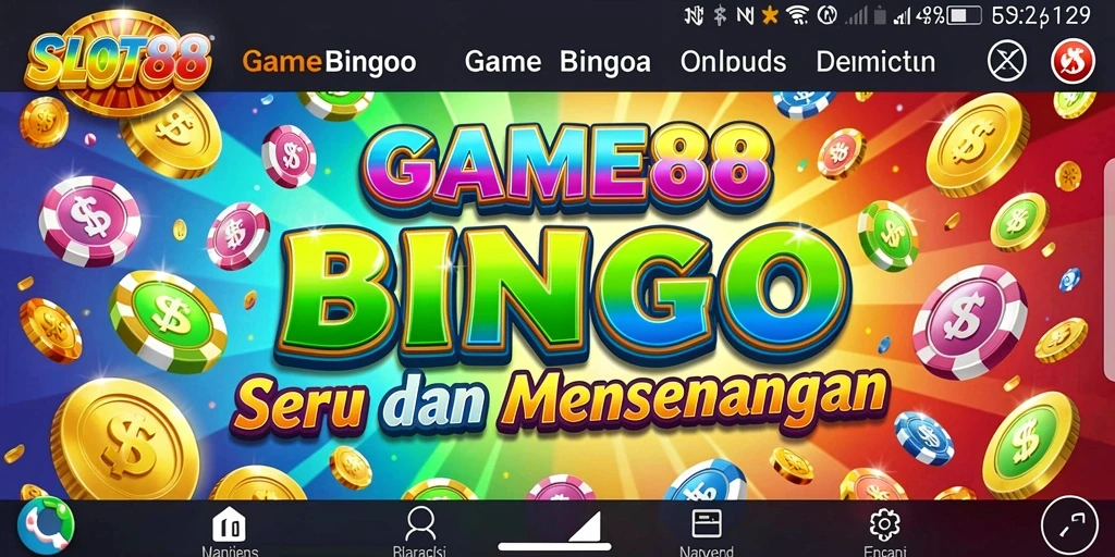 Tampilan menarik dari gameplay Bingo di SLOT88.
