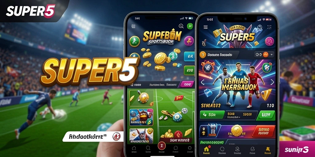 Tampilan antarmuka <strong>SUPER5</strong> saat pengguna melakukan taruhan olahraga.