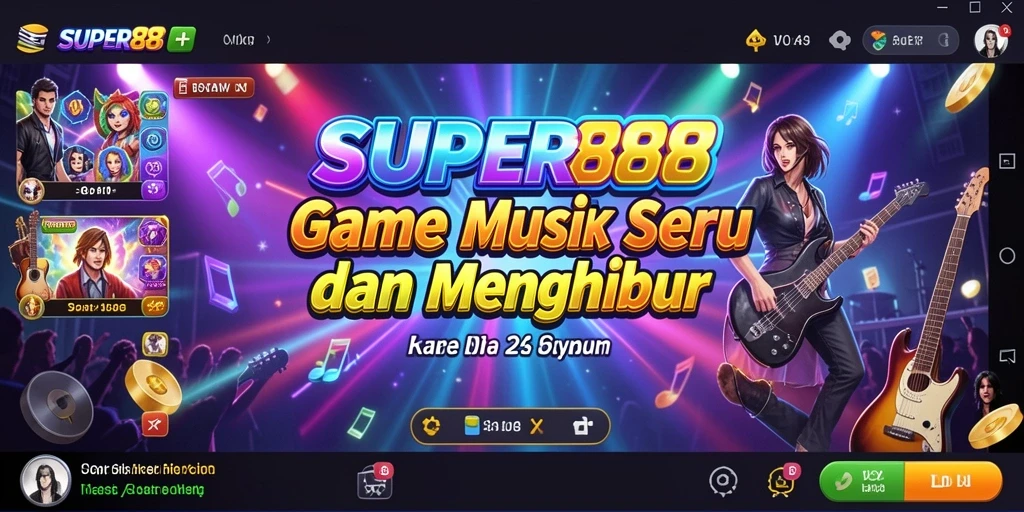 Screenshot gameplay <strong>SUPER88</strong> menunjukkan antusiasme bermain musik.