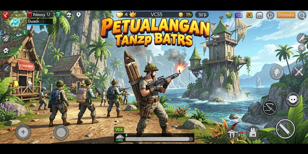 Screenshot menunjukkan aksi eksplorasi mendalam di dunia terbuka VC55.