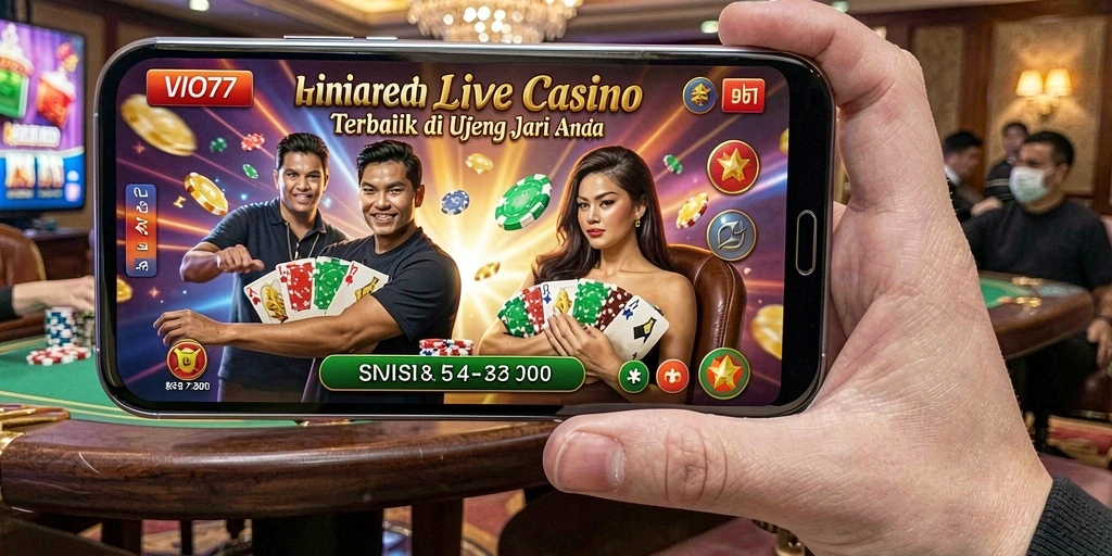 Screenshot utama VIO77 menampilkan dealer langsung dan pengaturan permainan yang menarik.