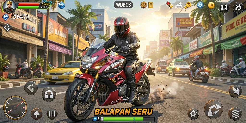 Gameplay seru balapan mobil di WDBOS.