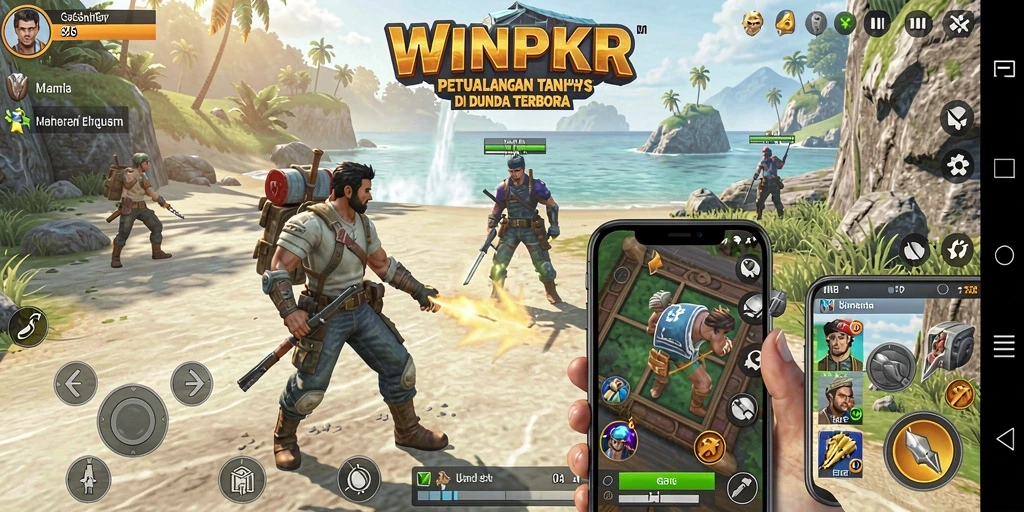 Gameplay dinamis dalam dunia terbuka WINPKR yang penuh petualangan.